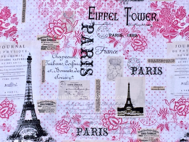 Cotton Fabric FQ Eiffel Girl Heart Bicycle Floral Macaron Polka Dot Cartoon VA96 